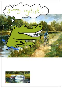 More rawr giant canal crocodile eats cyclist