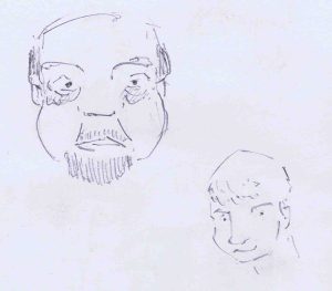 pencil sketch of faces