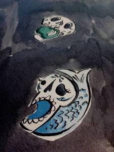 close up photo of day of the dead inspired fairytale skulls